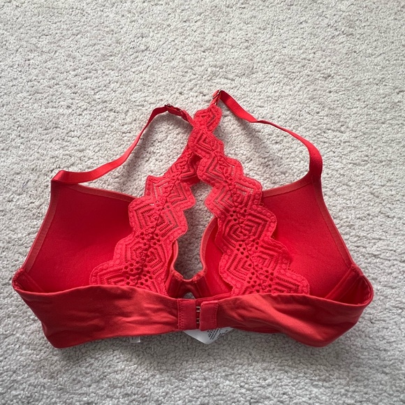AERIE 32C CORAL LACE CRISSCROSS BACK PUSH UP BRA - Picture 4 of 4